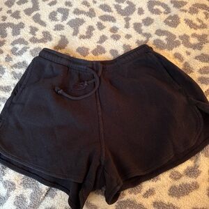 Brandy Melville Black Waffle Shorts